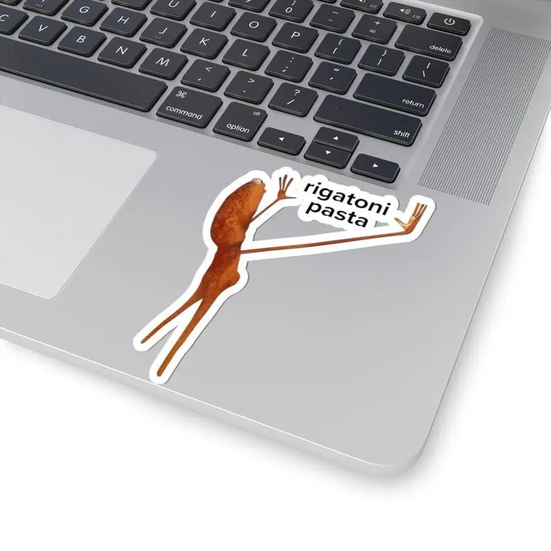 Marcus the Worm Sticker, Funny Rigatoni Pasta Meme, VR Chat Lover Laptop Sticker