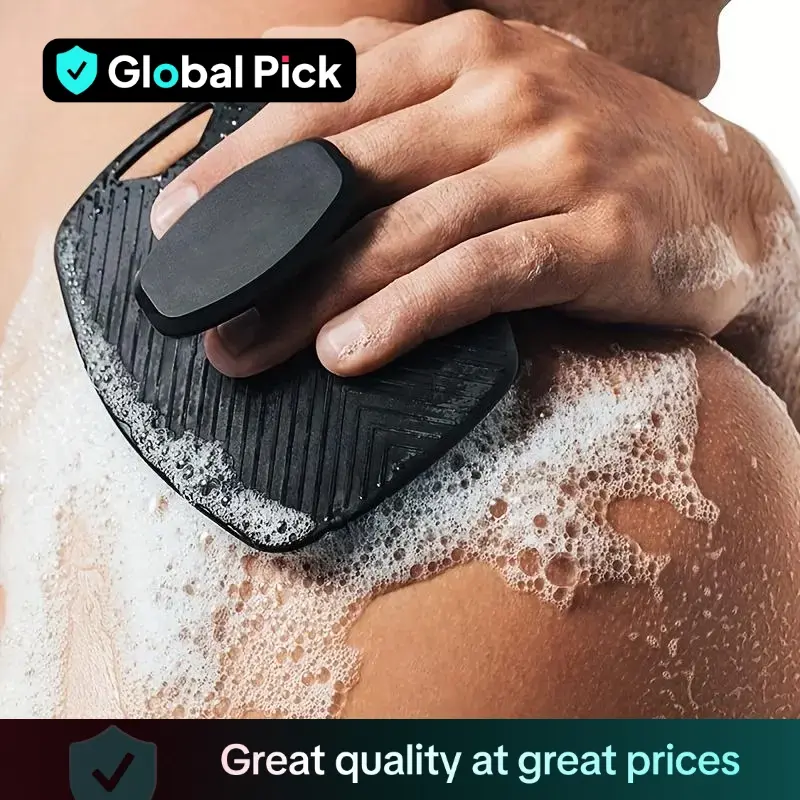 Soft Silicone Body Scrubber for Men, 1/2 Counts Cleaning & Exfoliating Body Scrubber with Ergonomic Non-slip Handle for Summer