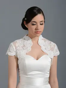 Mandarin collar alencon lace bolero