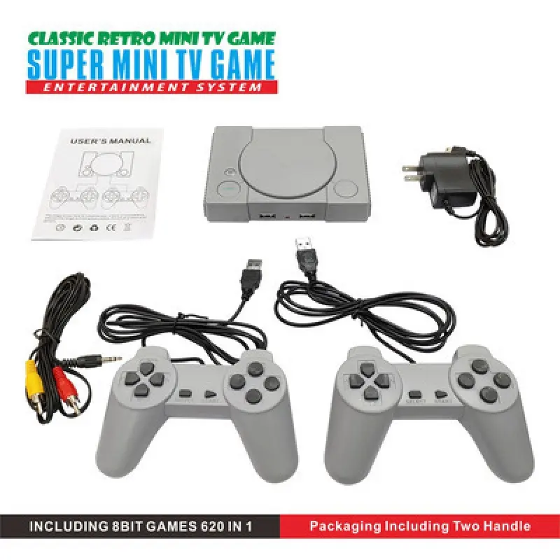 Classic 8-bit PS1 mini game console FC red and white machine two-player battle TV game console with 620 built-in games