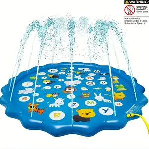 100 Cm / 39.37 Inches Oversized Outdoor Toy, Suitable for Children Aged 3 And Above, Summer Yard Lawn Water Play Toy, Portable Pool, Educational Toy for Letters from A to Z, Cartoon Sprinkler Mat, Water Floating Mat, Pet Bathing Supplies