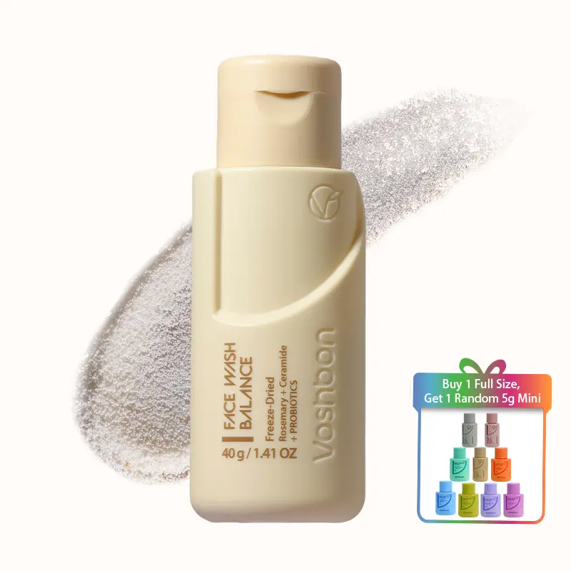 Voshbon Balance Freeze-Dried Facial Cleanser, Probiotic TSA-Approved Travel Essential for Sensitive Skin, Glowing Complexion Cleansing Soap