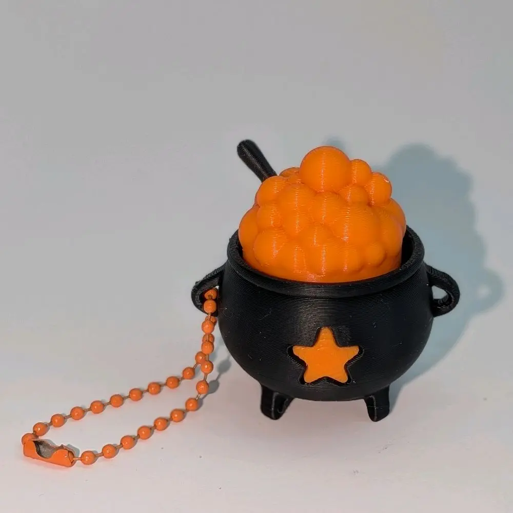 Halloween Cauldron Clicker Keychain | 3D Printed Fidget Click Toy | Witch's Brew Sensory Clicker | Cute Halloween Bag Charm