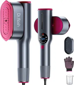 DRFLASH 2-in-1 Steamer & Iron for Clothes,15s Fast Heat-up 1200W Portable Handheld Garment Steamer,Travel Size with Large Ceramic Heat Panel,Quick Wrinkle Removal,110V-120V