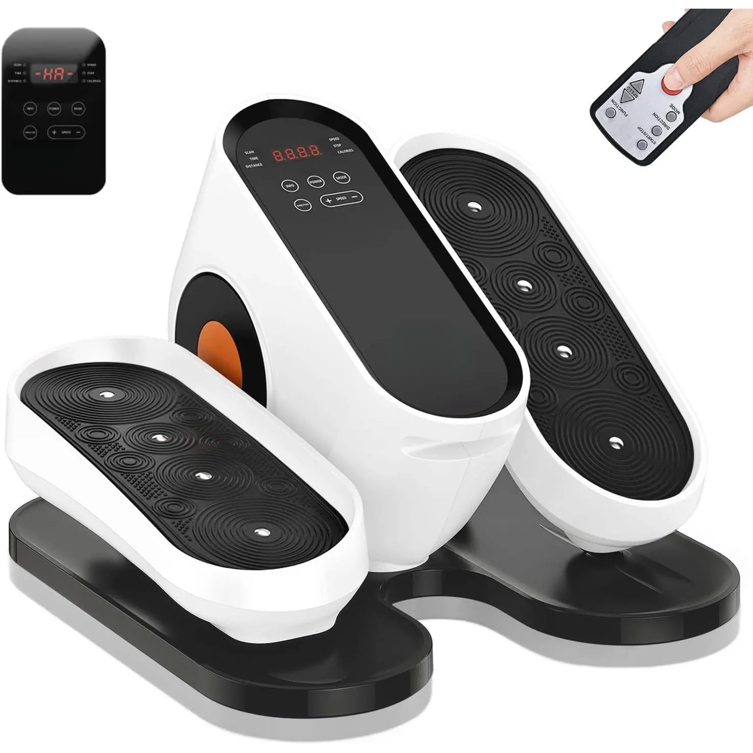 Under Desk Elliptical Machine - Pre-Assembled Quiet Operation Compact Heavy-Duty Seated Pedal Exerciser, 10-Speed Customised Intensity, Dual Controls, Auto-Manual Modes, Gentle Joint Mobilization, 12-Month Service Guarantee for Home Office Use