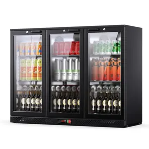 Upstreman 11.4 Cu.Ft Commercial Under Counter Back Bar Refrigerator with 3 Lockable Glass Doors, Double-Pane Low-E Glass, for Bars & Restaurants, BB114 cooler