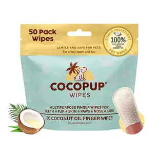 COCOPUP™  Dog Finger Wipes | Teeth, Ears, Nose, Paws & Fur Cleaner | Pure Coconut Oil