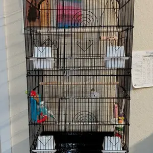 【Heavy Duty】Yaheetech 35“/40"/52″/53.5"/61"/63"/64" H Large Parrot Cage Rolling Metal Bird Cage for Lovebird Cockatoo Conure with 3 Perches & 4 Feeders & Extra Shelf Portable Moving
