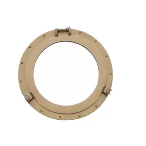 Handcrafted Model Ships  Antique Brass Decorative Ship Porthole Mirror - 24 in.