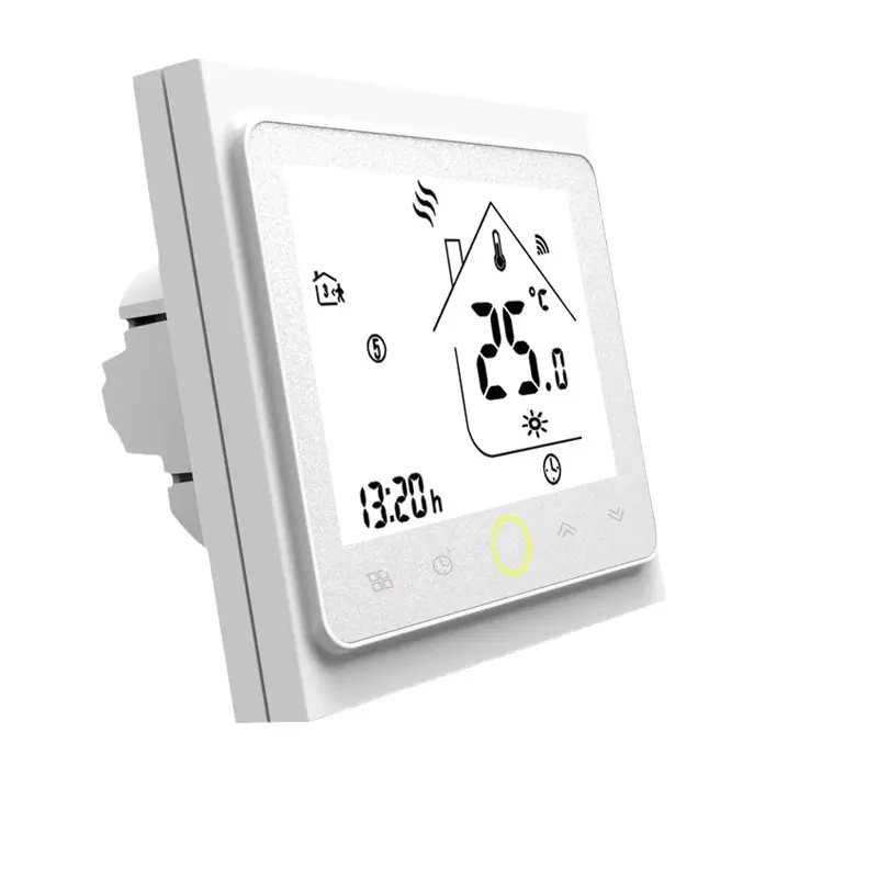 Tuya Zigbee Smart Home Floor Heating Thermostat - 8x8 cm, Built-in Timer, Energy Saving Mode, App & Voice Control, Digital Screen, Child Lock, Indoor Use for Kitchens, Bathrooms