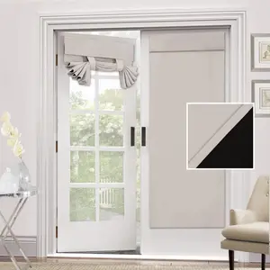 Blackout  Door Curtain   Door Blinds Light Blocking Curtain for Sliding Glass Door Thermal Insulated Tie Up Shade, 26x68 Inches, 1 Panel, Pumice Stone