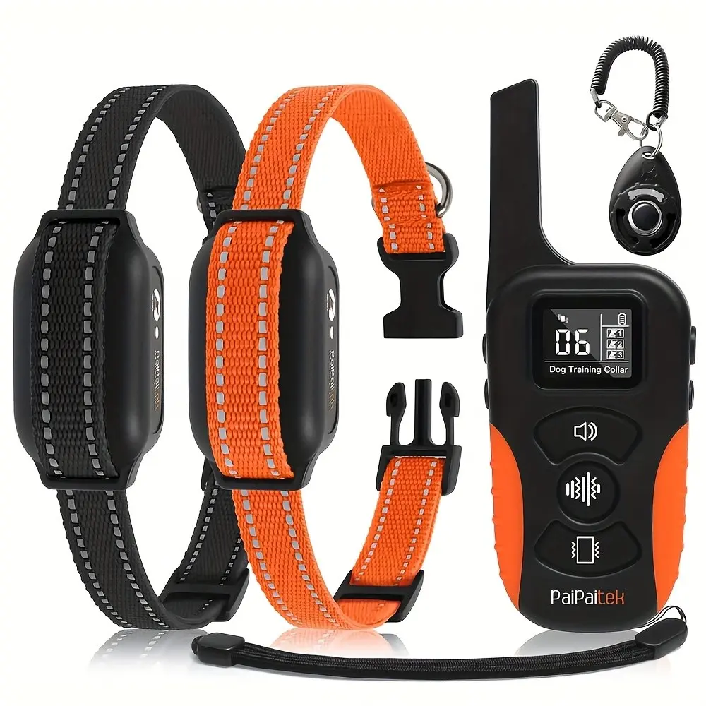 Range Dog Training Collar for 2 Dogs, 3300 Ft Bark Collar with Remote, 3 Modes, USB Rechargeable Collars, Adjustable Nylon Strap, for Small Medium Large Dogs