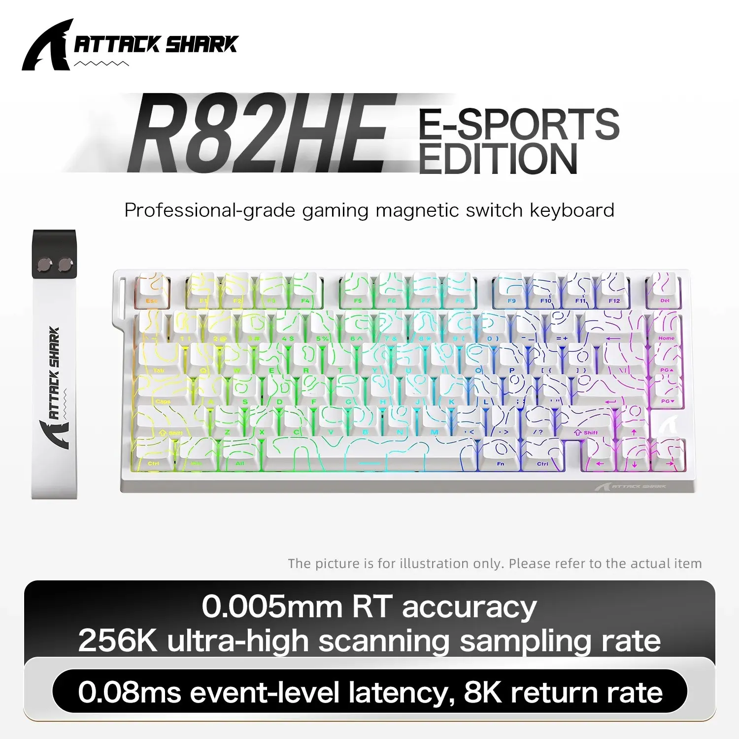 Attack Shark R82he 75% Wired RGB Mechanical Keyboard, Hall Effect Magnetic Axis, Fast Trigger, Adjustable Actuation Point, 8k Return Rate, Gaming Keyboard