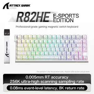 Attack Shark R82he 75% Wired Mechanical Keyboard, Hall Effect Magnetic Axis, Fast Trigger, Adjustable Actuation Point, 8k Return Rate, Gaming Keyboard
