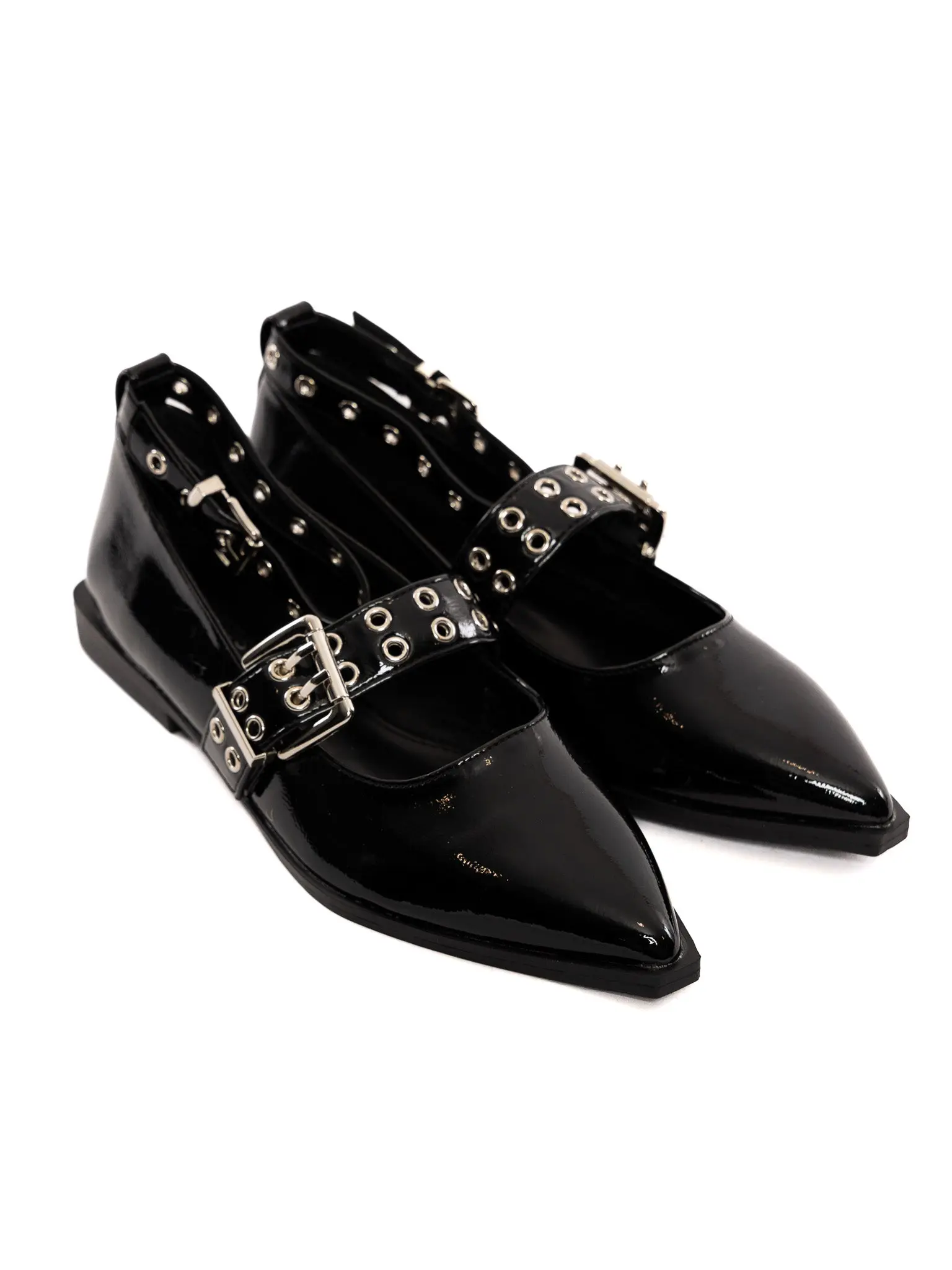 Adita Patent Buckle Pointed Toe Flats FAN FAVORITE!