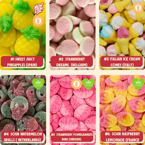 Stock Boy Build-A-Bag - 2LB - European Candy Mix with Sour Gummy Worms & Bonbon - Live Packaging Available on TikTok - Sweden Origin