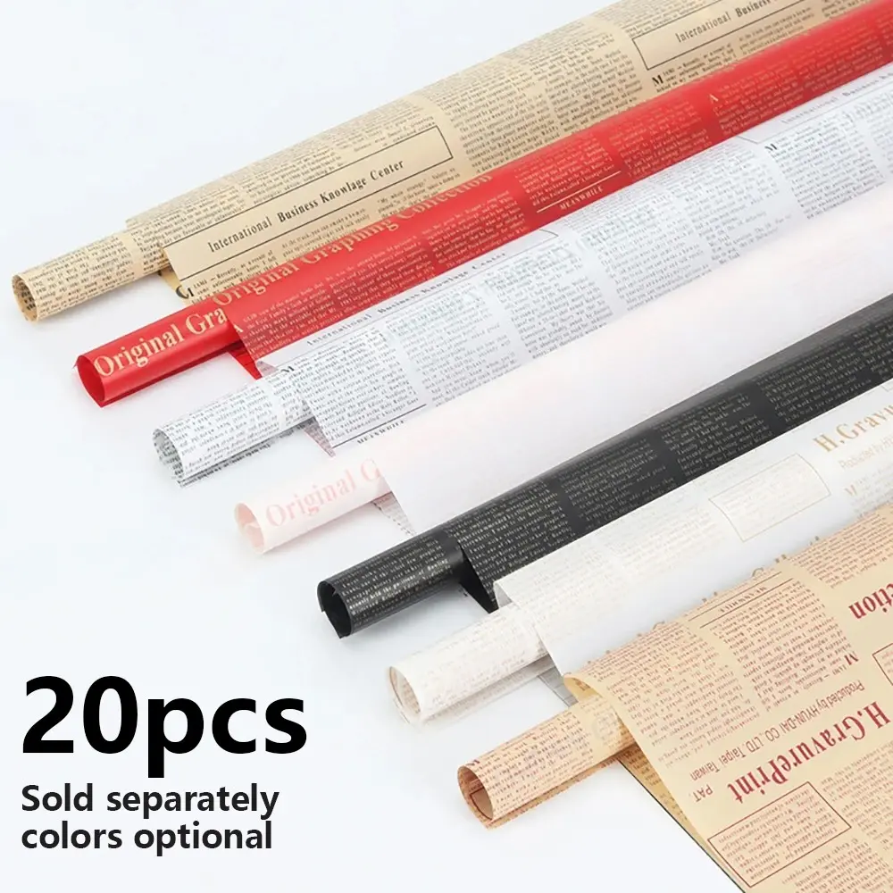 Classic Vintage English Newspaper Paper, Gift Wrapping Paper, Gift Wrapping Supplies, Flower Bouquet Packaging, Art Craft Inner Liner, Waterproof, 22.8 Inch