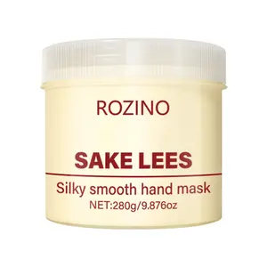 ROZINO Sake Lees Hand Mask – Silky Smooth Moisturizing Hand Treatment for All Skin Types, 280g/9.876oz Natural Rice Fermented Lees Care, Non-Sticky Easy Absorb Hand SPA at Home foot deep plantifique