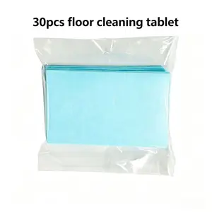 30 sets of floor cleaning tablets, deep cleaning, stain removal, deodorization, quick dissolution, no residue, anti slip, environmentally friendly, concentrated, suitable for kitchen floors, living room floors, bathroom floors. Household flooring