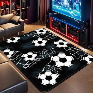 Football Fan Theme Carpet, Gaming Room/living Room Decorative Mat, Durable Anti-Slip, Soft Comfortable, Unique Style, 0.8cm Thickness