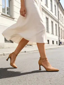 Elegant Women's High Heel Shoes, Fashionable Stylish Classy Commuter Pointed Toe, Hollow Breathable Comfort Strap Buckle, PU Leather, Three Colors Available, Footwear