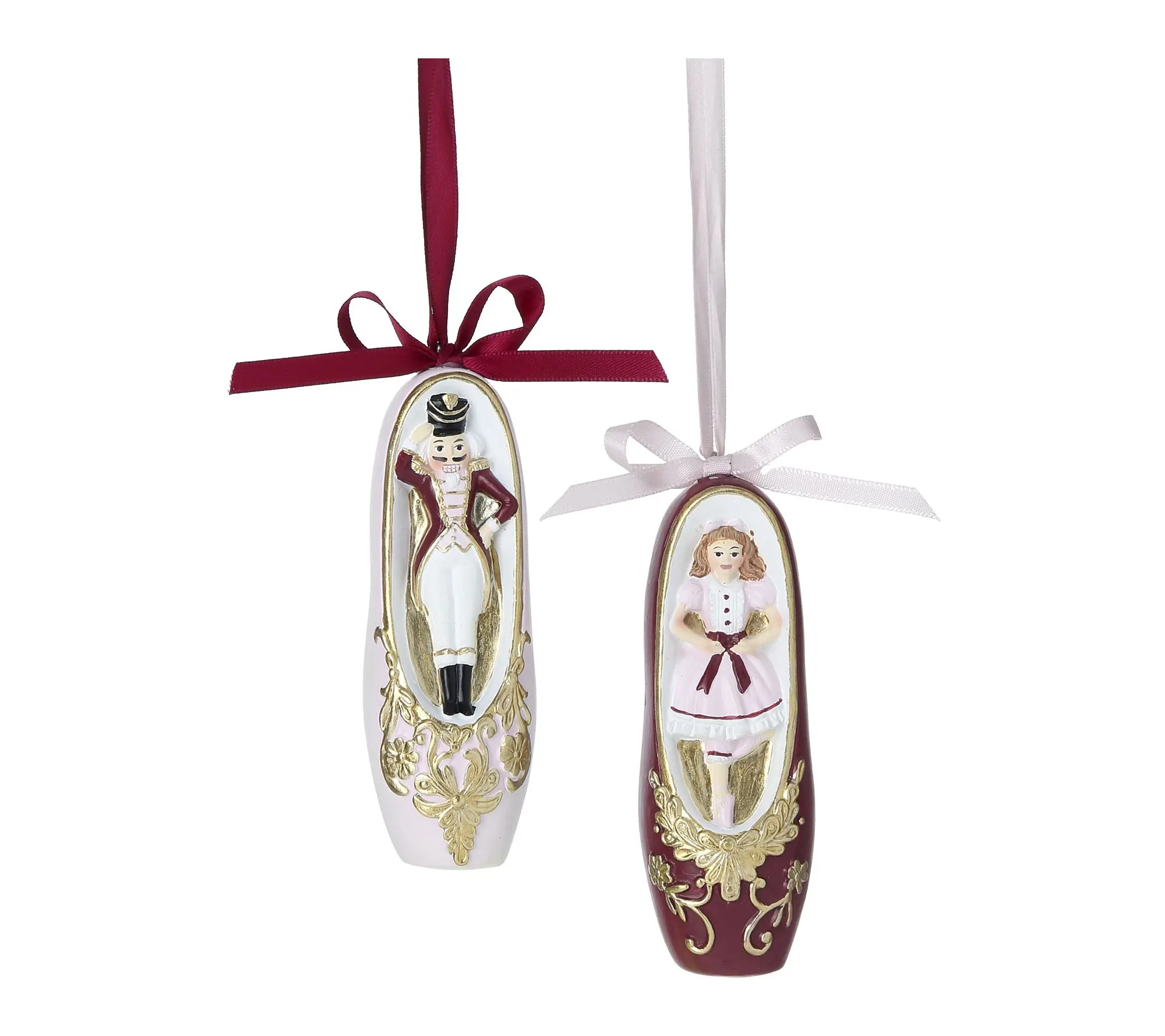 RC Home Decor -Nutcracker & Clara Ballet Slipper Ornament Set