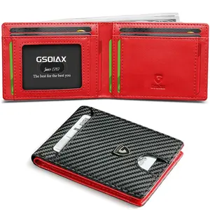 GSOIAX RFID Blocking Men's Slim Wallet - Christmas Gifts for Him, Best Gift Ideas for Men