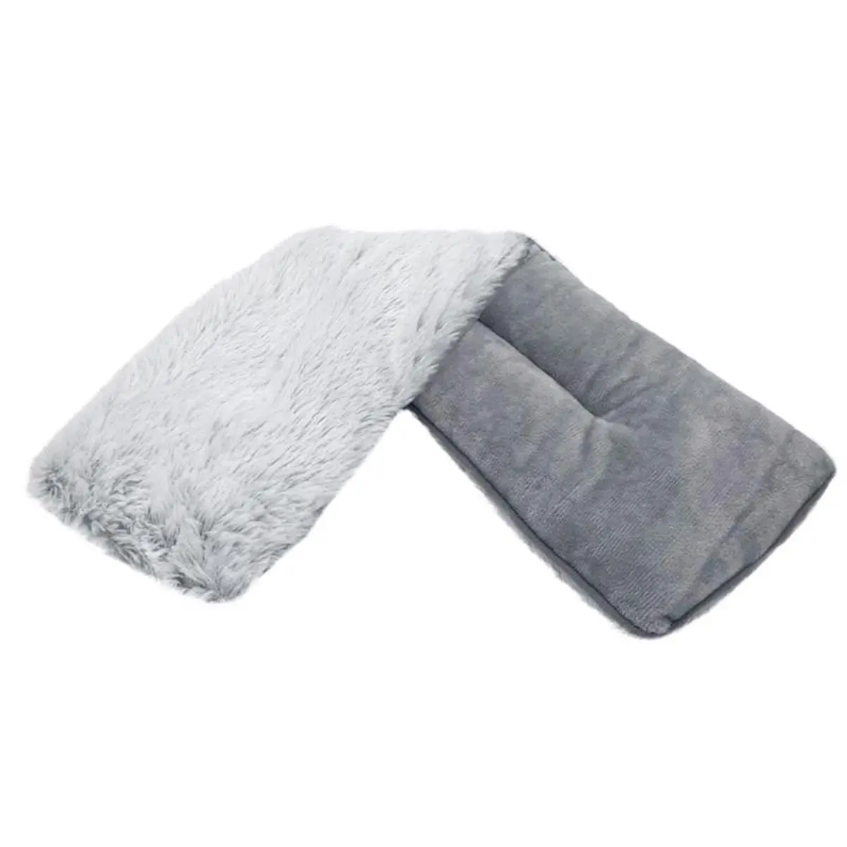 Warmies Marshmallow Gray Neck Wrap - Scented French Lavender Heating Pad, Microwave-Safe, Soothing Heat or Cool Relief for Motorcycle Riders, Pain Relief