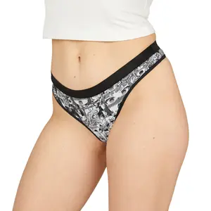 Anime Collage Women's Thongs (AOP) Comfort Fabric