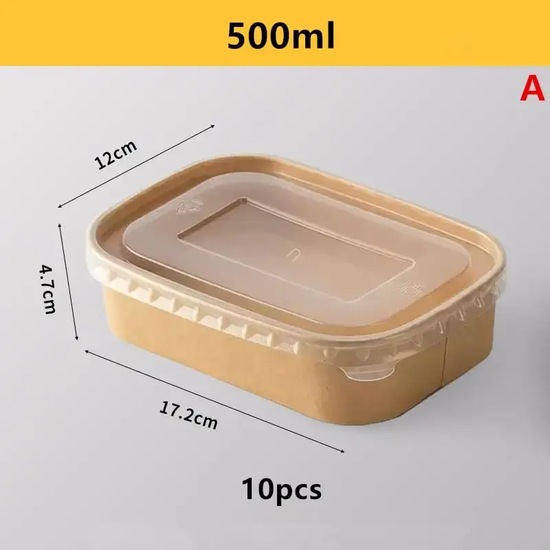 10-Pack Paper Meal Prep Containers with Lids 17, 22, 25, and 34 Oz – Disposable Food Storage Boxes for Lunch, Takeout & Meal Prep NONE