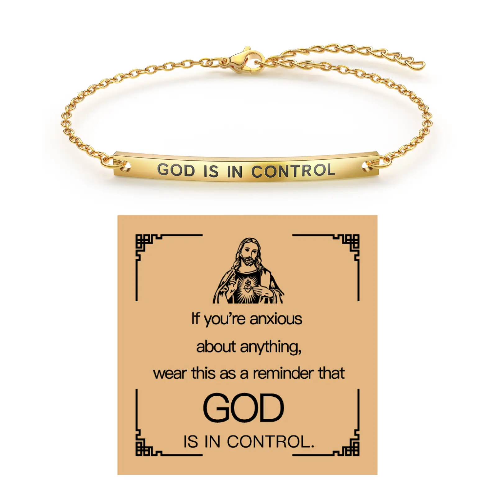 MISSAIR Inspire Bracelet GOD IS IN CONTROL - Elegant Design with Unique Patterns and Letters