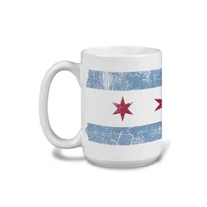 Distressed Chicago Flag Mug