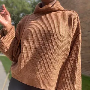 Chestnut Ballon Sleeve Sweater