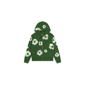 Cotton Wreath Zip Hoodie Green "Green" DT158