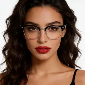 2026 Trendy Anti Blue Light Square Glasses for Men & Women, Stylish Minimalist Metal Frame Eyeglasses for Everyday Office Use
