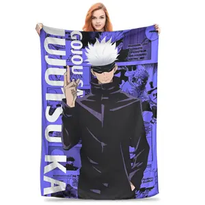 Satoru Gojo Throw Blanket for Couch Soft Fuzzy Plush Blanket 50x60 Inch Anime Inspired Bedspread All Seasons Cozy Warm Flannel Throw Blanket for Sofa Bed Room Decor, Anime Gift, Christmas Birthday Gift, TikTok Made Me Buy It