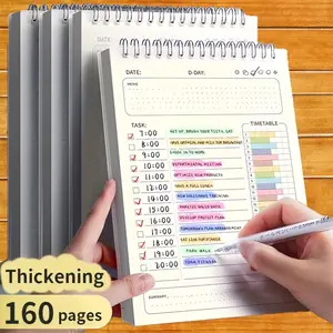 A5 Daily Planner Notebook, Weekly Planner, 80 Sheets, 160 Pages + 1 Box of 9 Pens, Office & School Supplies, Task Organizer, Customizable Student Journal