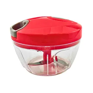 Portable Chopper with Rope, Red, (500 ml)