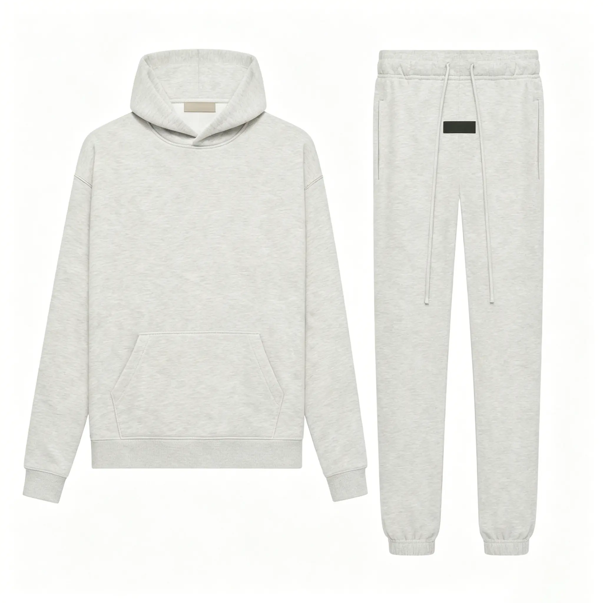 Light Oatmeal Hoodie and Relaxed Pants Set  Breathable Timeless Set，Effortless style for every day Casual Wear Clothes