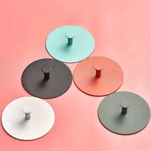 2pcs Fashion Metal Towel Hanger, Powder Coated Non-Slip Wall Mount, Heavy Duty Adhesive Door Hook for Kids Room, Bathroom, Shower - Key Holder, Clothes Rack, Home Storage Decor