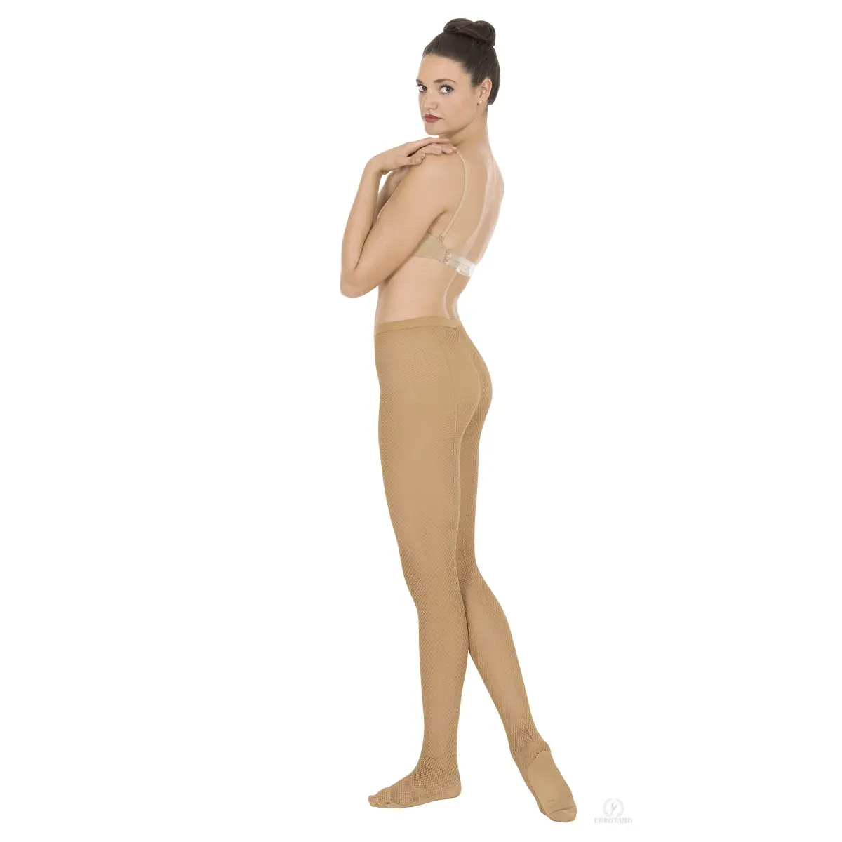 212 MAIN Men's Professional Nylon Fishnet Tights - Full-Length, Elastic, Non-Run, Back-Seam, Plush, Solid Caramel, L/XL Apparel for Day Wear & Special Occasion Costumes (Menswear Underwear)