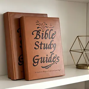 66-Page Bible Study Guide with PU Leather Cover - Daily Scripture Excerpts for Prayer, Reflection & Spiritual Growth | Compact Faith Journal  laptop