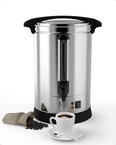 GARVEE Commercial Coffee Makers and Dispensers - Large Capacity 14L and 18L Stainless Steel Percolator Coffee Pots and Hot Beverage Dispensers, Ideal for Events, Catering, Churches, Offices, and Buffets
