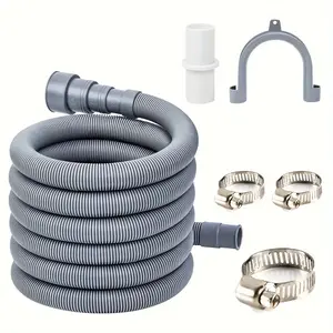 Washing machine and dishwasher drain pipe kit, including flexible corrugated hose, extension adapter and hose clamp! Replacement Parts