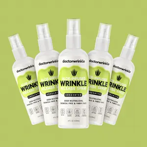 doctorwrinkle (5 PACK) Household  laundry 	 Wrinkle Release Spray  Fabric Spray Clothing Care Spray Laundry Spray Odor Neutralizer Travel Size Wrinkle Spray Fabric Refresher Non-Iron Spray