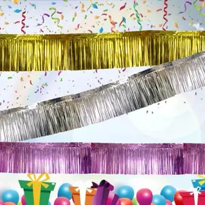 Metallic Fringe Banner Decoration, Perfect for Birthdays Weddings Festivals Christmas, Enhance Your Party Decorations
