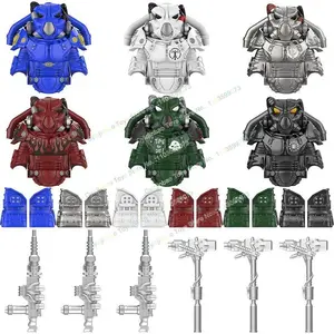 MOC Anime Series Military Mini Action Figures Armor Soldiers Weapons Accessories Building Blocks Models Bricks DIY Toys Gifts