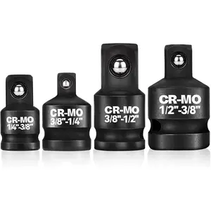1/4" 3/8" 1/2" Impact Socket Adapter Reducer Set, 4 count Chrome Molybdenum Steel Drive Conversion Adapters, for Sockets and Impact Wrench