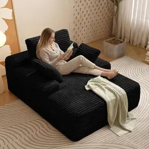 67-Inch Extra-Large Frameless Recliner Lazy Oversized Sectional Sofa boneless Lounge couches Chair with Pillows Bed, for Indoor Bedrooms; Comfortable Corduroy-Upholstered Sofa Bed; Deep-Seated Single Sofa; Ready-To-Use Living Room Sleeper Sofa