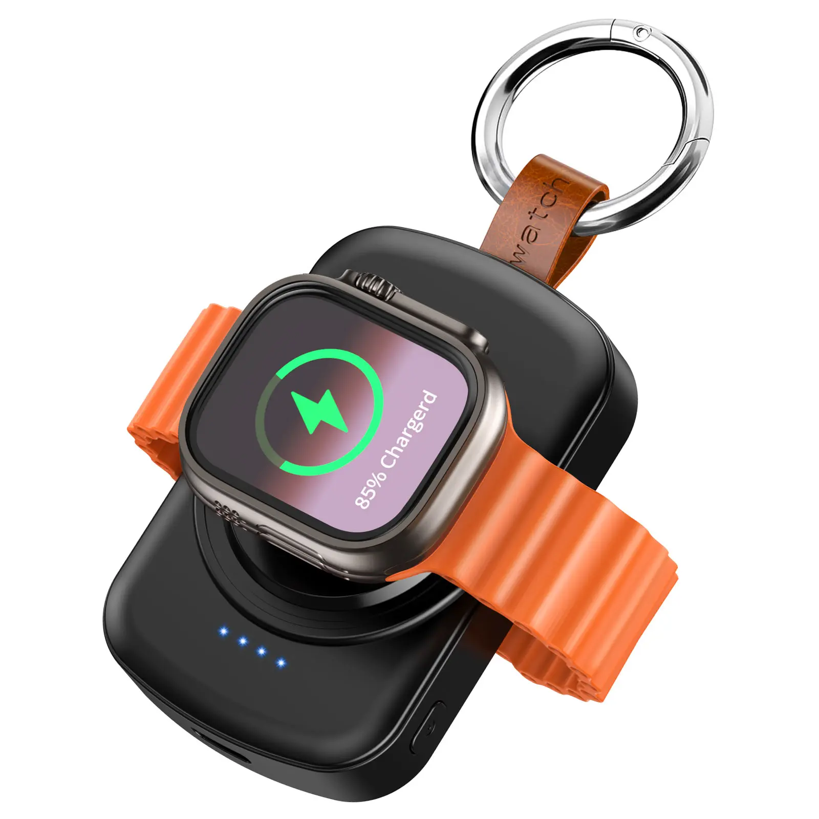 Portable Charger for iWatch, 1800mAh Fast Charging Charger Keychain for iWatch, Magnetic Wireless Travel Charger for iWatch Series, Wearable
